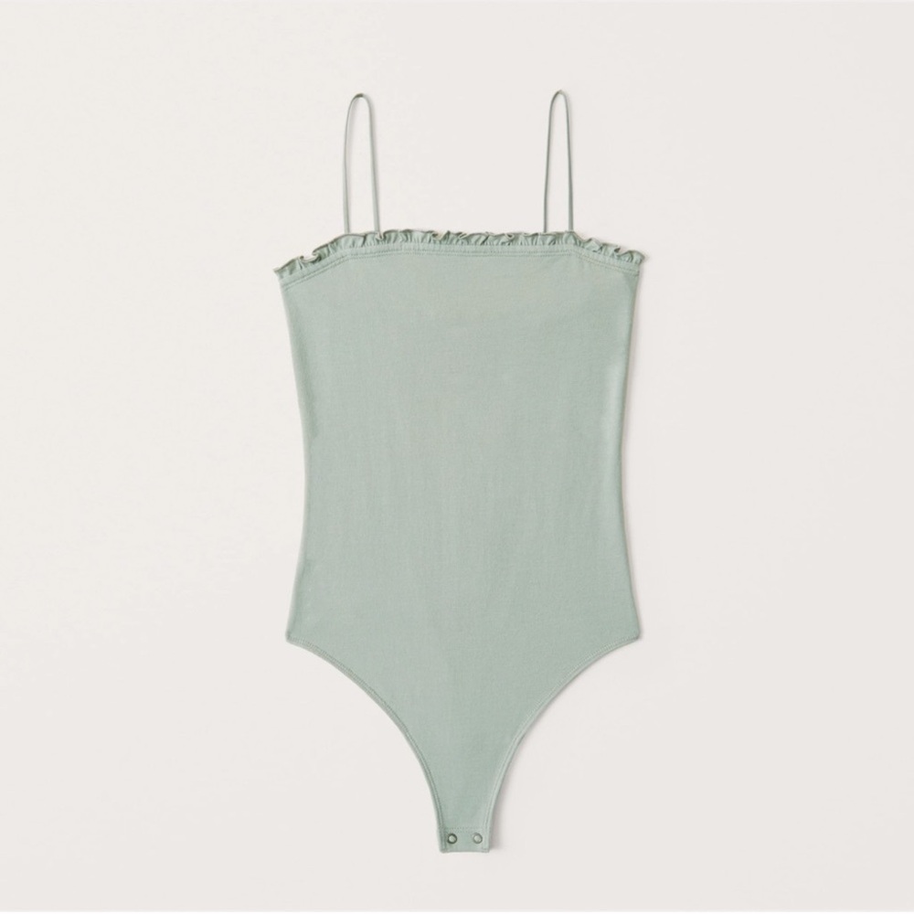 Abercrombie Ruffle Sage Green Bodysuit - Picture 1 of 7